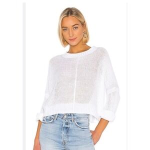 Vince Womens White Cotton Ribbed Mock Neck Cropped Sweater V577578180 XS